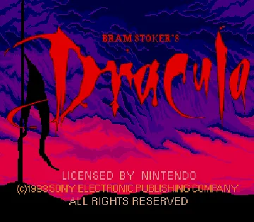 Bram Stoker's Dracula (USA) (Beta) screen shot title